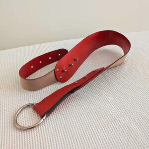 Premium Red Leather Belt